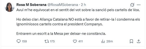 GenguisCat's tweet photo. @angelramos1958 Sembla que la diputada s'ha equivocat al votar i així ho han reconegut. https://t.co/lQPLmxuTq6