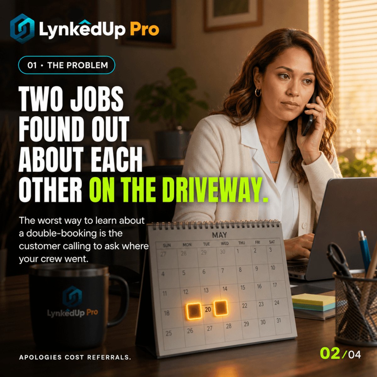 lynkedupSaaS's tweet photo. Two jobs found out about each other on the driveway.

Same crew. Same Tuesday.

The Calendar Conflict Panel flags it the second it's booked, not the
morning of.

https://t.co/lM7DmUyjuK

#RoofingContractor #RoofingCRM #usa #texas #lynkeduppro https://t.co/IwDtgVzi8u