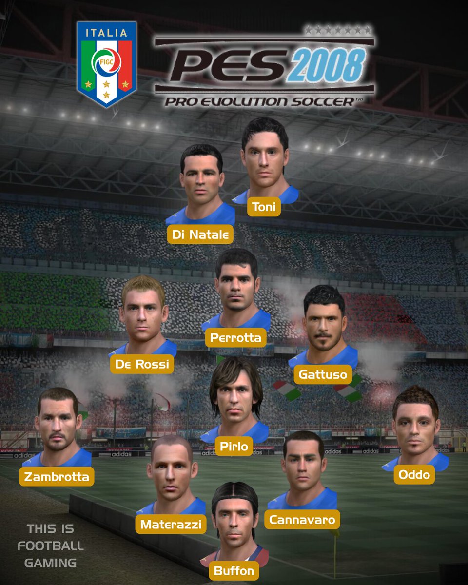 T_I_F_G's tweet photo. Italy. Pro Evolution Soccer 2008.

⚽🎮 https://t.co/ev9zXDpAtP