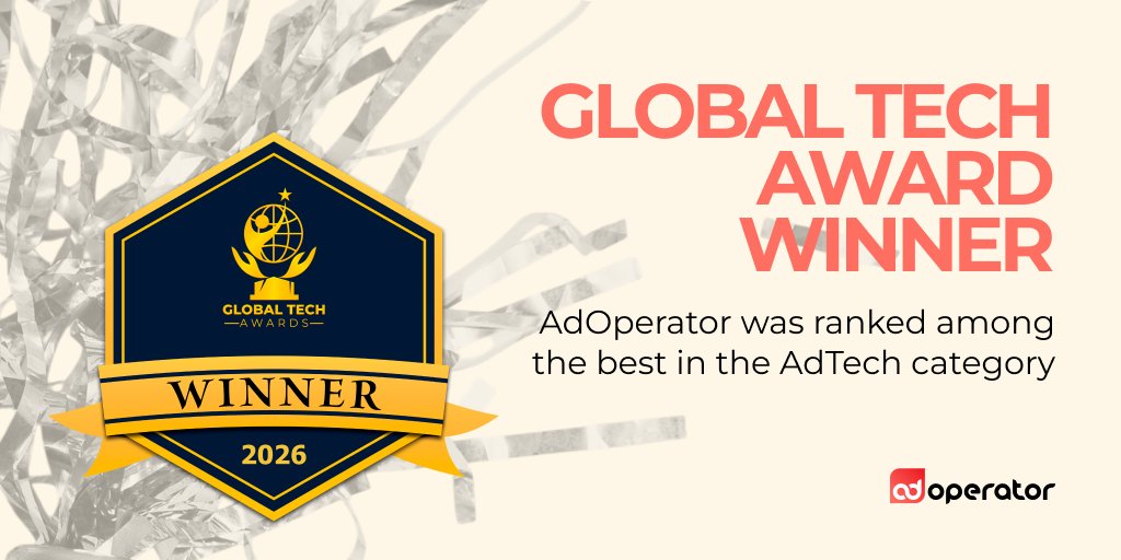 AdoperatorDSP's tweet photo. A new award for AdOperator! 🏆

We’ve been named a Global Tech Awards 2026 winner in the AdTech category.

More about our recognition: https://t.co/SFPZWpBGeW

#AdTech #GlobalTechAwards #DigitalAdvertising https://t.co/P8KaGgmjrc