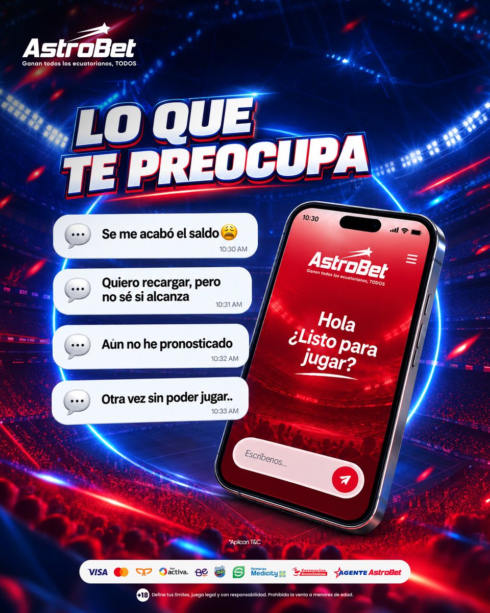 AstrobetOficial's tweet photo. 🔥⚽ Pana, hoy toca recargar y ponerle #fútbol a la jornada.
Haz tu recarga, arma tus pronósticos y juega en https://t.co/9lAtF7Zydy. 🐶🏆
#Astrobet https://t.co/iO8w0kz3g7