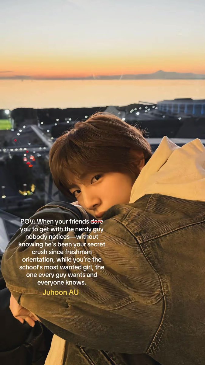 unfinishedchapt's tweet photo. A Kim Juhoon AU

When your friends dare you to get with the nerdy guy nobody notices—without knowing he’s been your secret crush since freshman orientation, while you’re the school’s ultimate it-girl, the one every guy wants and everyone knows.
#alternativeuniverse #autwitter #au https://t.co/1fvK0iaXMG