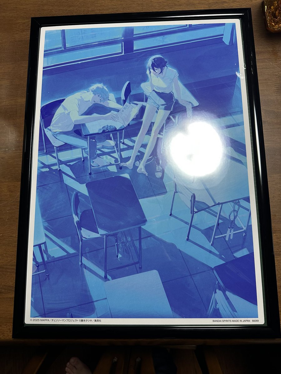 mkt08955756's tweet photo. 大好きなチェンソーマンのB3ポスター額縁に入れました🫰
あんまり取り扱いの多くないサイズだからネットでポチりました🫡 https://t.co/ATa6T9noei