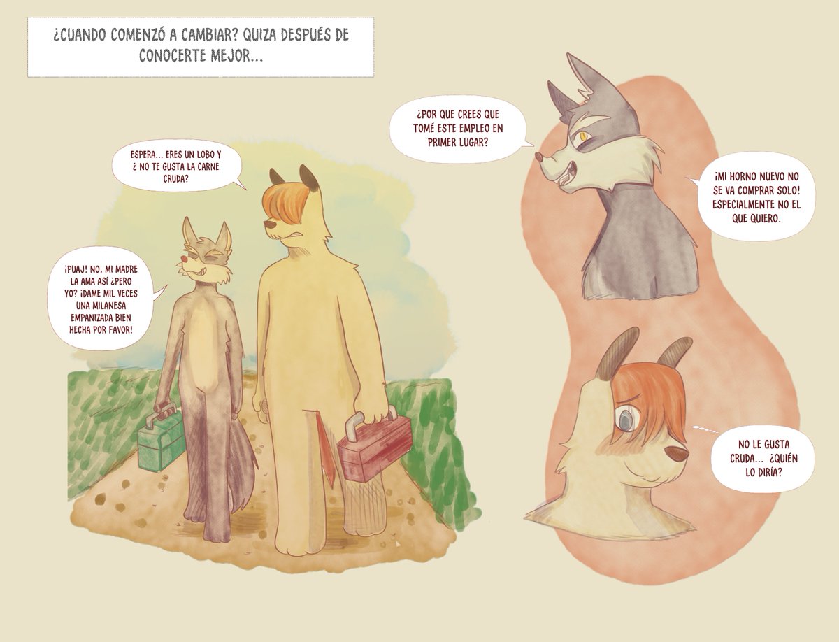 MaskClockwork's tweet photo. Ah... Cuando técnicamente te empieza a gustar quien no debes (1/3)
#samsheepdog #ralphwolf #looneytoons #comic #romance #SheepWolf https://t.co/1G8wtDJKix