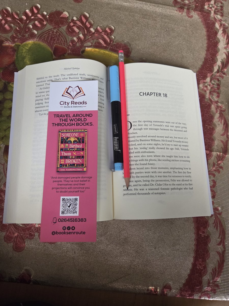 MBoatsi's tweet photo. A bookmark, highlighter, pencil and a good book that’s how my afternoon is going. 

Currently reading: Conflict of Interest by Michael Oyinloye. 
Turning the pages, one chapter at a time. 
 
#booklover #readingjourney https://t.co/CbPCyEXqiE