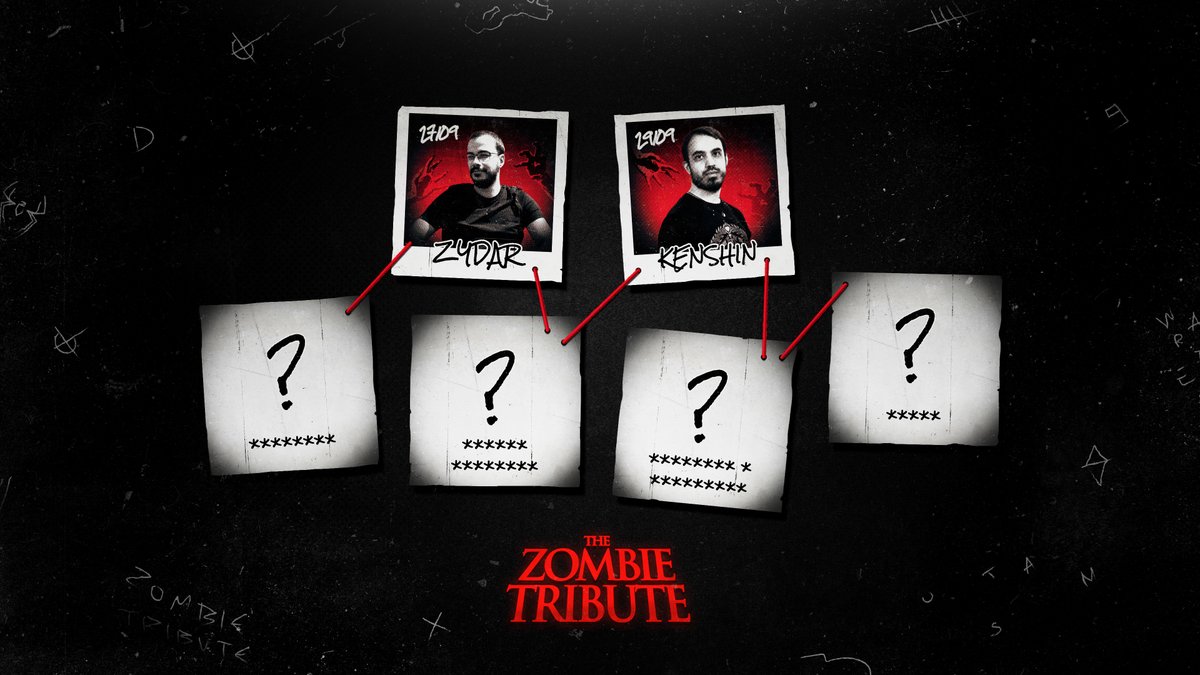 WaRTeK's tweet photo. Voici les premiers invités d'exception qui participeront à THE ZOMBIE TRIBUTE ! @Zydar27 sera présent en distance et en physique avec moi le 27 et le GOAT @Kenshin9977 pour parler de l'histoire des Zombies et faire un secret avec nous le 29 ! Allez-vous deviner les autres ? 👀 https://t.co/wPyROQkAs6