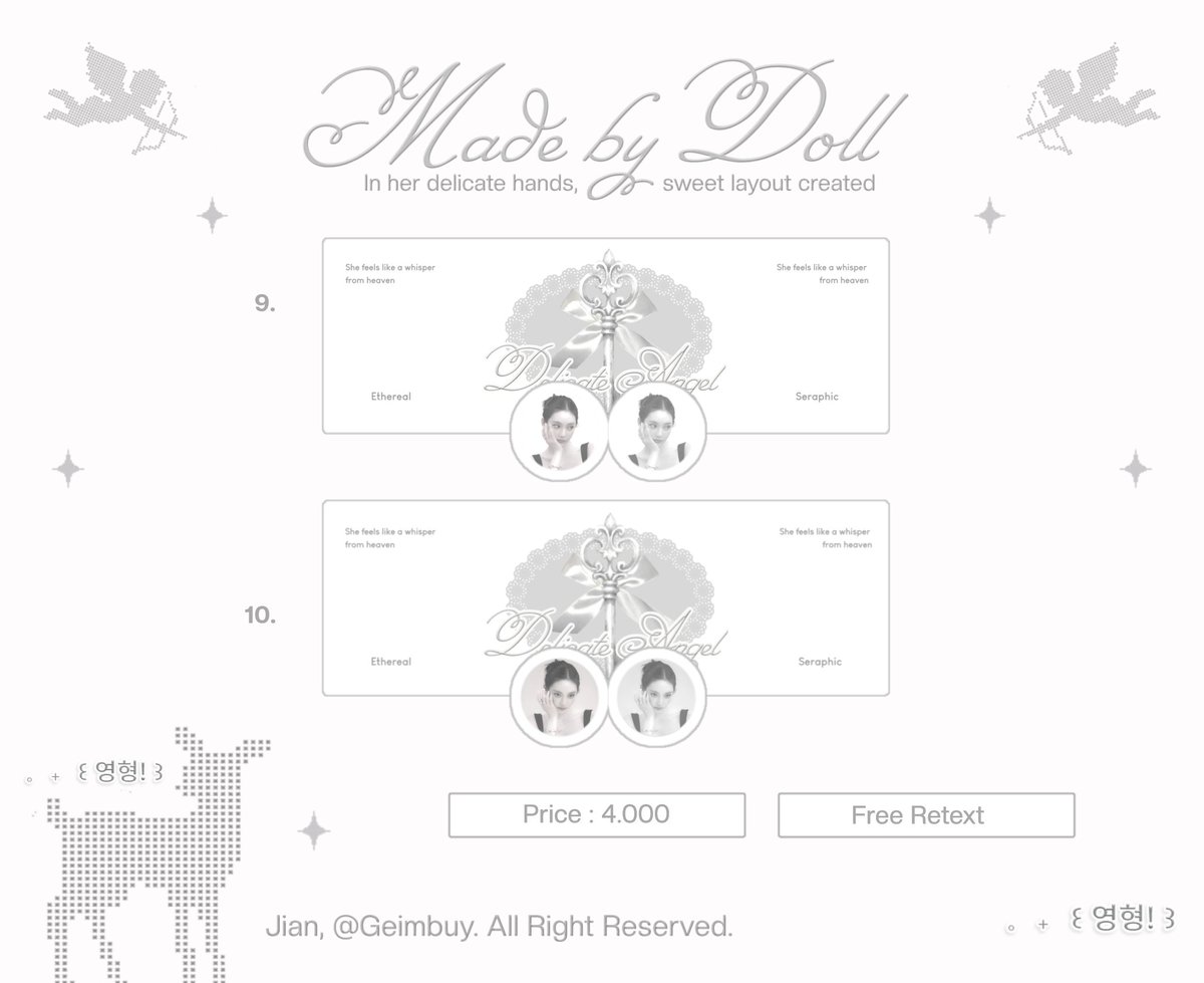 doallish's tweet photo. ㅤㅤ
help repost, thankyou so much.  

halo, aku bawa 10 layout ready stock { gawon, narin &amp; ningning } IDR 4.000, free retext, get 2 ava png. take only on tele, yaa.  ♥︎

———   #bealanja  #zonauang 
ㅤㅤ https://t.co/GrWhhOONAh