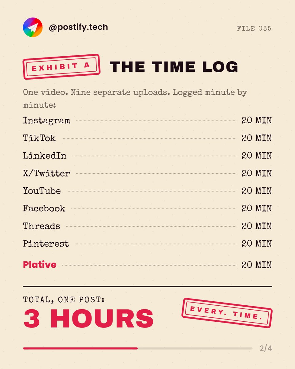 postify_tech's tweet photo. LEAKED: an internal memo on what posting to 9 platforms is actually costing you. Schedule once from Postify and publish everywhere automatically.

You create, we publish.
Start your 14-day free trial. https://t.co/PyLOTt5P4G