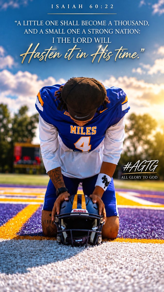 NunuJJones's tweet photo. Trusting His timing. Staying humble. Putting in the work. All glory belongs to God. 🏈4️⃣ @miles_football @MilesHCFootball @HBCUSports1 @TheSIAC
#AGTG #Isaiah6022 #GodsTiming #MilesCollege #MilesCollegeFootball #HBCUFootball #Jones4 https://t.co/kU5mDmgdly