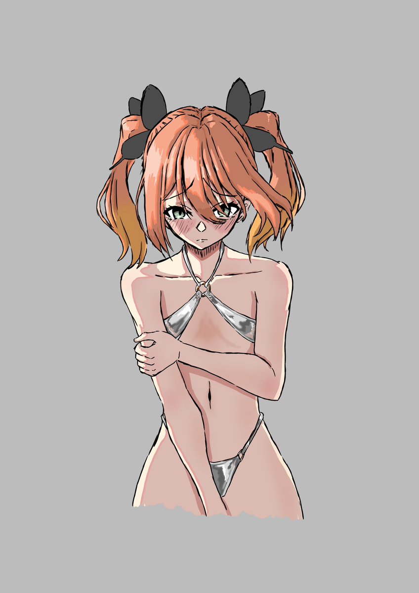 Dokikenh2xq's tweet photo. シルバーウィークだから銀ビキニちーちゃん描いた https://t.co/9PbtqNKpoc