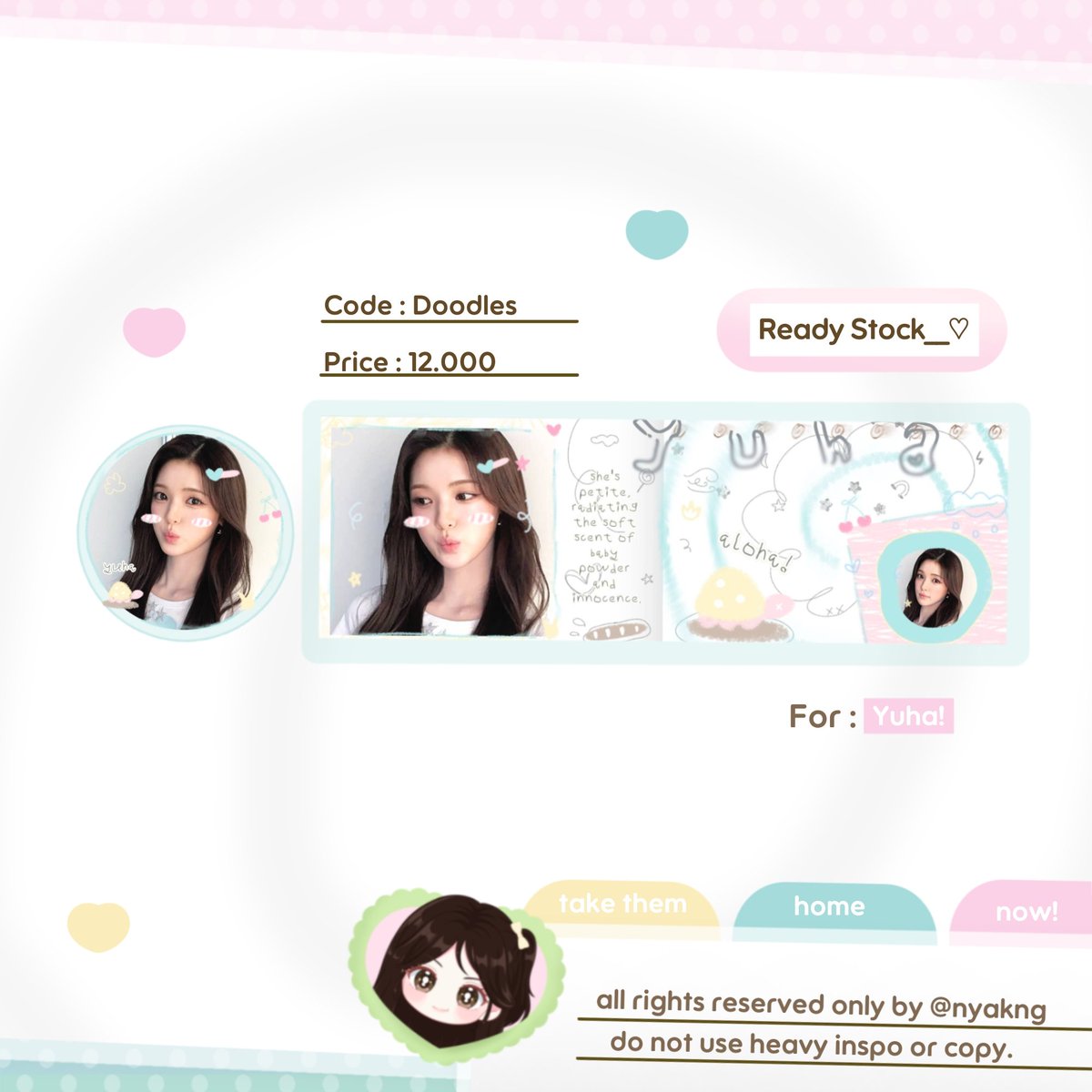 nyakng's tweet photo. Help  repost  this, tysm! #zonauang

Today  Michie  mails  🐈💌  I  bring  you  a  new  collection  of < bunmori &amp;&amp;. doodles >  starring: yuha, ian, carmen, a-na, jiwoo h2h. Take them home now! ♡ https://t.co/lkHAEm60T8