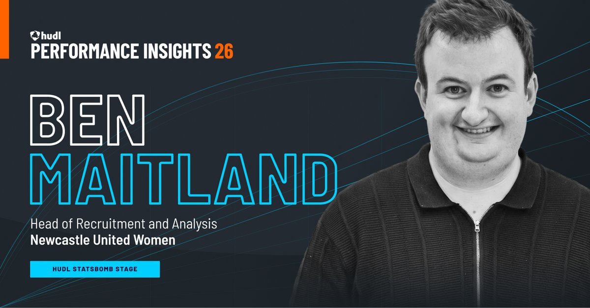 Statsbomb's tweet photo. We're delighted to announce that Ben Maitland will be speaking at Hudl Performance Insights 2026

Ben is Head of Recruitment at Newcastle United Women, having established the club's analysis and recruitment departments.

Tickets and more info here:
https://t.co/iHUcSGonKG https://t.co/09cWiCFiif