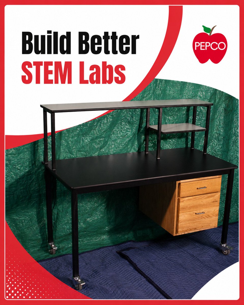 sciencetables's tweet photo. A well-designed STEM lab supports collaboration and hands-on learning. PEPCO’s customizable science tables help schools create flexible, functional spaces for modern classrooms. Plan your next project: https://t.co/gP8E3fXUOJ #STEMLab #STEMEducation #ScienceTables https://t.co/ffX9cc3m2R