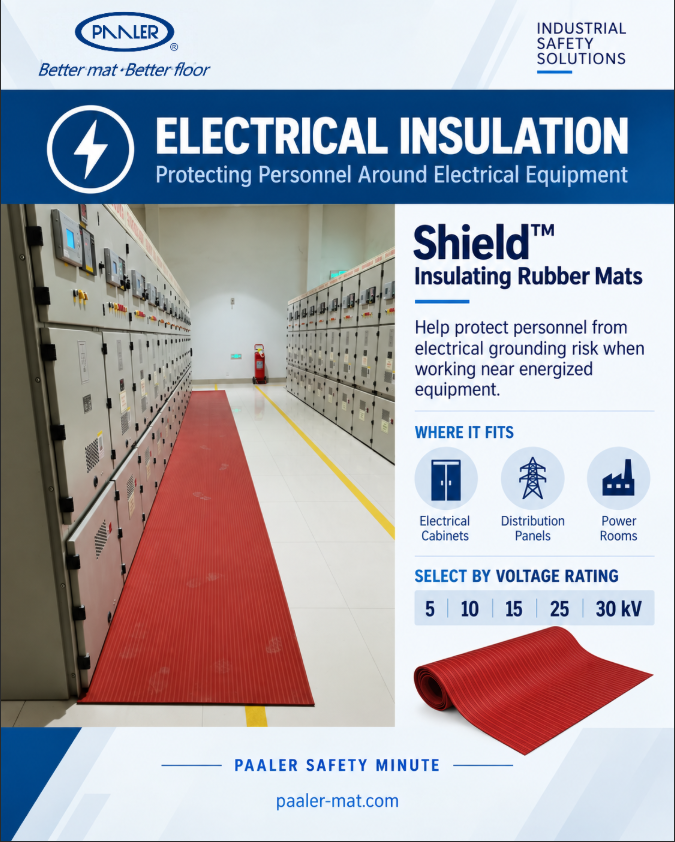 PAALERMat's tweet photo. One work environment can involve very different safety needs. ⚡Electrical insulation protects personnel. ESD control protects static-sensitive electronics. Choosing the right mat starts with the application.

#ElectricalSafety #ESD #IndustrialSafety https://t.co/84hSDTsfJl