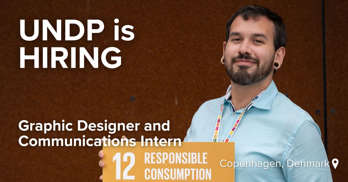 UNDPCareers's tweet photo. π’ UNDP is hiring!
β‘οΈ UNDP PPP ( People Programmes and Partnerships) is seeking a Graphic Design and Communications Intern based in Copenhagen, Denmark
π Deadline: 6/10/2026 (Midnight, DK)
β
Read the details and #JoinALifeChangingMission with UNDP: https://t.co/6B4BB9nPe8 https://t.co/nymyjaU60v
