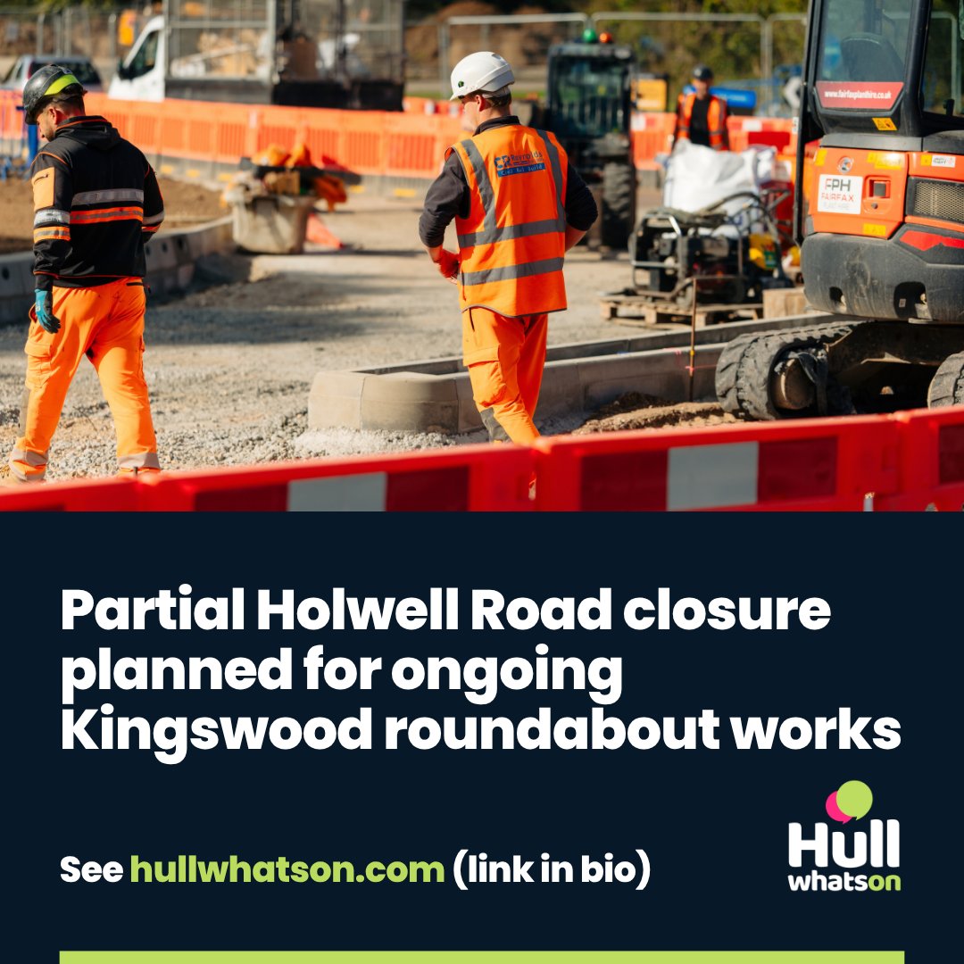 HULLwhatson's tweet photo. Hull City Council is advising motorists and the travelling public of a temporary southbound road closure that will be in place for around six weeks for vehicles travelling on Holwell Road.

See website or 👉 https://t.co/WTfqgtCvxw https://t.co/VBwJN2lMDo