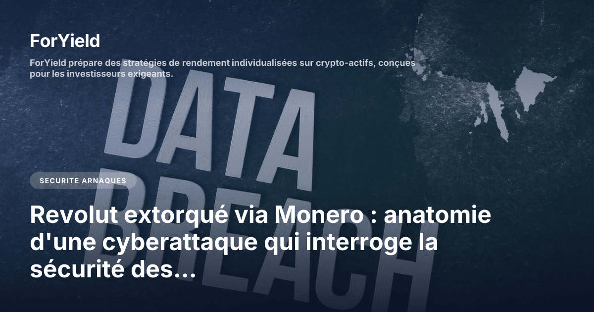 foryieldhq's tweet photo. 50 000 clients Revolut piratés via ingénierie sociale, rançon exigée en Monero. Pourquoi les hackers délaissent Bitcoin au profit de cette crypto intraçable. Décryptage d'une attaque qui interroge la sécurité du secteur.

Article complet → lien en bio https://t.co/Yl8gp1CVMx