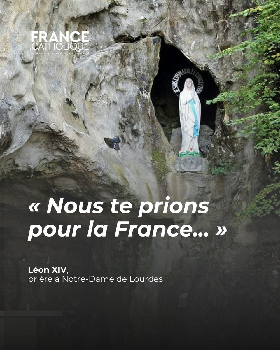 FranceCatho's tweet photo. 🙏 Le Vatican a rendu publique la prière que récitera Léon XIV à la grotte de Massabielle, à Lourdes, le 26 septembre.
https://t.co/lSuKskxiuh https://t.co/JpY1dicuF3