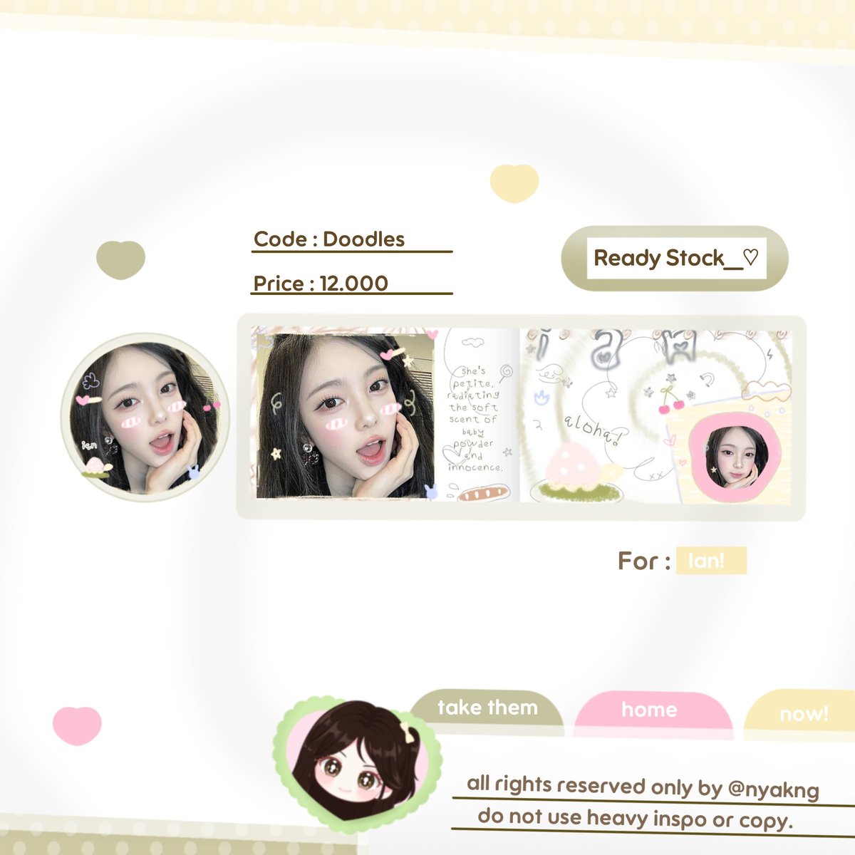 nyakng's tweet photo. Help  repost  this, tysm! #zonauang

Today  Michie  mails  🐈💌  I  bring  you  a  new  collection  of < bunmori &amp;&amp;. doodles >  starring: yuha, ian, carmen, a-na, jiwoo h2h. Take them home now! ♡ https://t.co/lkHAEm60T8