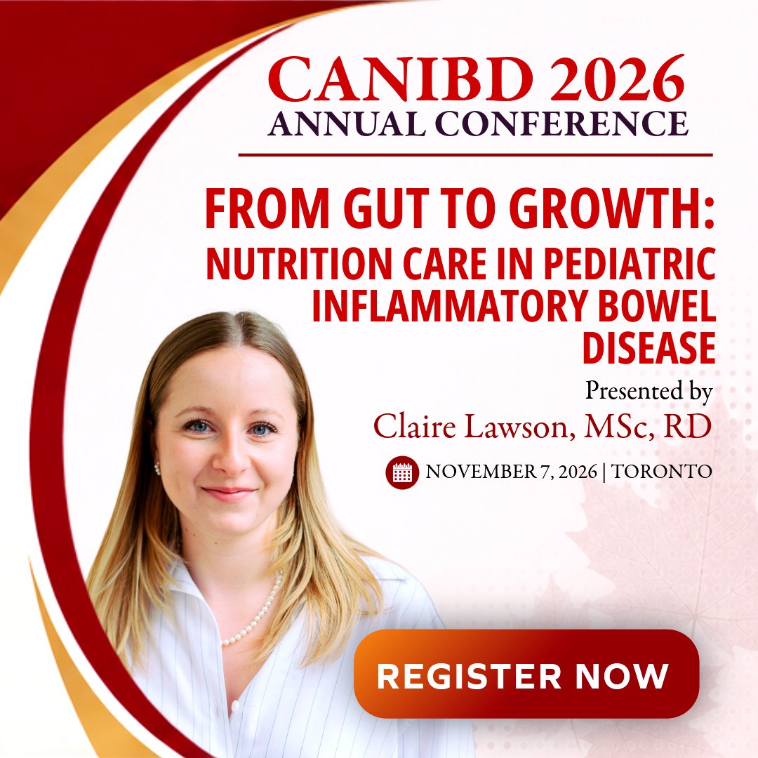 CANIBD's tweet photo. 🌱 From Gut to Growth: Join Claire Lawson, MSc, RD at CANIBD 2026 to explore nutrition care in pediatric IBD. 

📅 Nov. 7 | Toronto 

👉 Register: https://t.co/g0j1BsqAh3

#CANIBD #IBDNursing https://t.co/8qjDkhTsT2