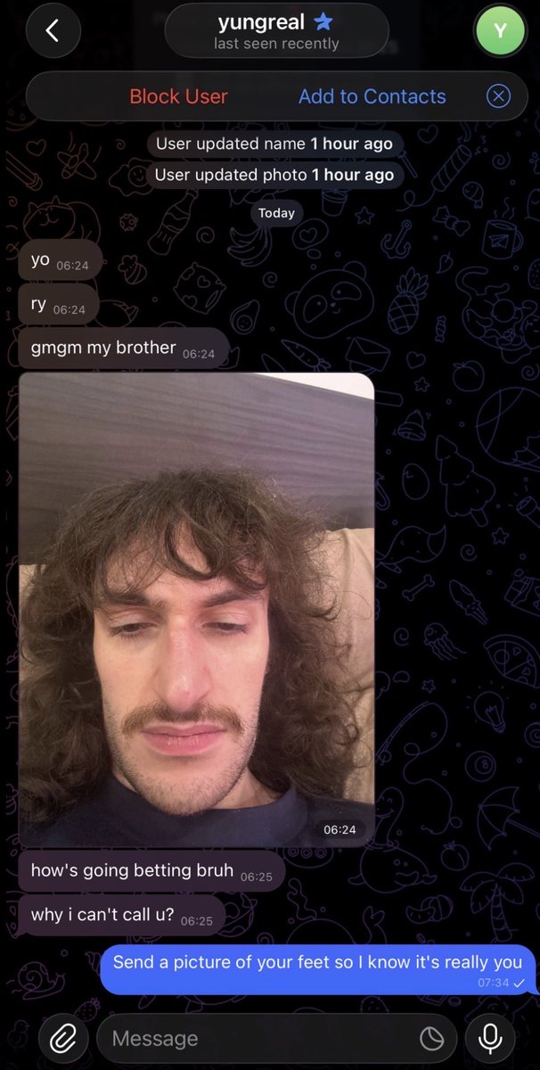 Rywards's tweet photo. These telegram scams gotta stop
 @yungreal69 https://t.co/bUBLm1iRcj