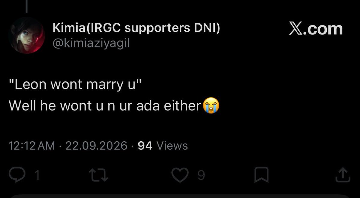 wnxgada's tweet photo. girl 😭 unlike y'all, i'm not a selfshipper. i only ship leon with ada ❤️ y'all really thought everyone was just like you 💀 and honestly, you especially got on my nerves. the SECOND ada and leon become endgame, i'll be in your dms. just wait for me lmfao https://t.co/twZsnw8O74