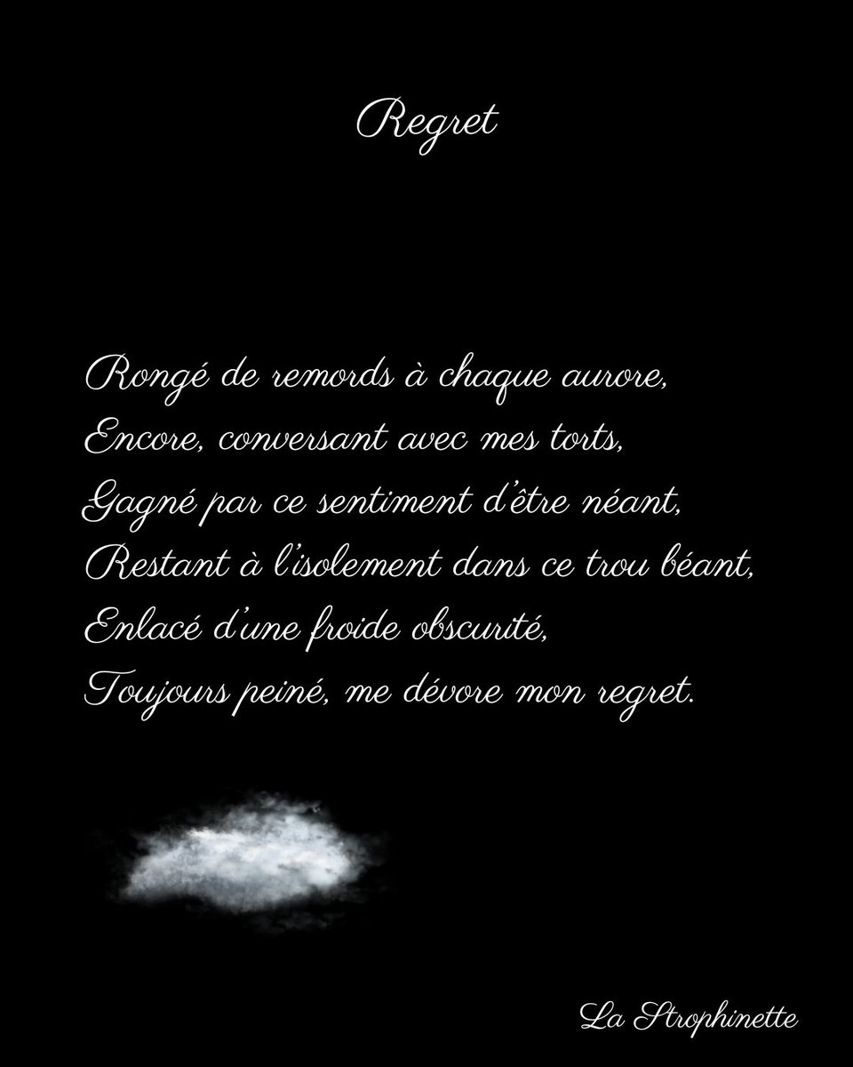 lastrophinette's tweet photo. #poésie #écriture #poème #texte #poésiefrançaise #poésiedujour #france #quebec #belgique #suisse #solitude #poésiex #inspiration #plumecréative #noirceur #regret #remords #aurore #néant #instapoésie #isolement #obscurité #tristesse #sentiments #âmepoétique #lastrophinette https://t.co/BXm3TJbW6D