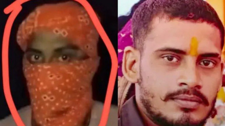 Tamal0401's tweet photo. Nandan Yadav - will anyone ask for his religion today? He has no right to wear that tilak or use the saffron. Just wanna ask @bihar_police - he is shot in an encounter and yet he managed to get a saffron scarf to cover his face - how? In an encounter situation that scarf stayed in place? Plz don’t tell us he was wearing it already before the encounter - if so, how did you recognise that it was Nandan? Post encounter, didn’t u open the scarf to check if he was Nandan? And if so - why and who would drape that scarf around him in such perfection? He has no right to use saffron for any kind of shield! Also - where are the bulldozers?