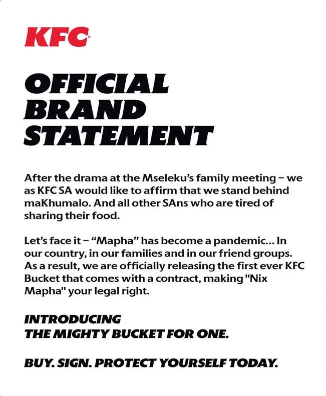 NomceboMasilel2's tweet photo. Samke realizing she’s not a part of the KFC Ad. She is seeing this with rest of us like a regular viewer😭😭 #UthandoNesthembu #KFCMIGHTYBUCKETFORONE https://t.co/p41xGmD3ge