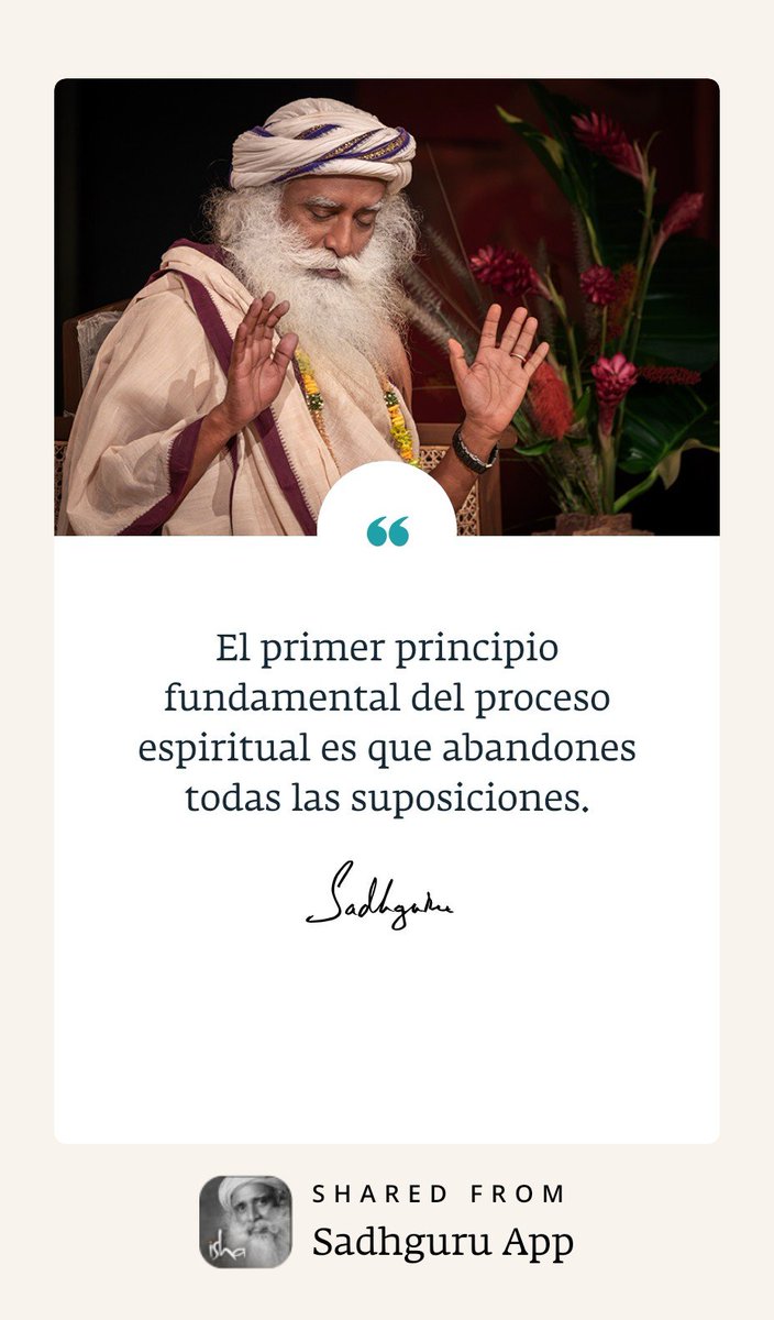 Raycarmen73's tweet photo. Me gustó esta frase de Sadhguru y quise compartirla contigo. Lee más frases profundas a diario en la aplicación de Sadhguru.

https://t.co/hGbNaUSEFU https://t.co/oTY08uPeFH