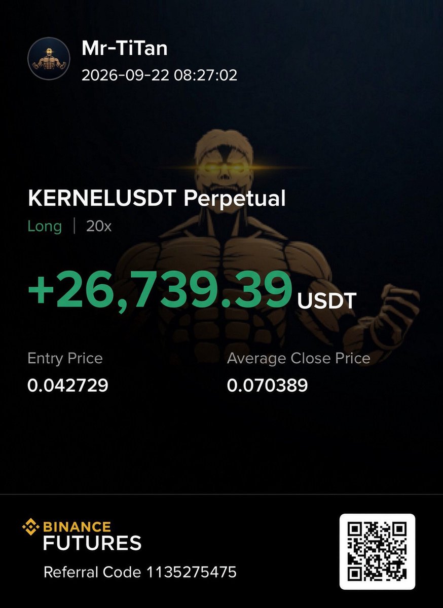 cryptoeternall's tweet photo. @MrTitantdr  I saw This Guy Trades Are Really Crazy...!! 

Almost 26.7k Profited On $KERNEL  And $uai 1.7k
Great analysis mentor Deserve More Respects❤️‍🔥
follow Him And Print Freely https://t.co/Rwfzi2tCXV