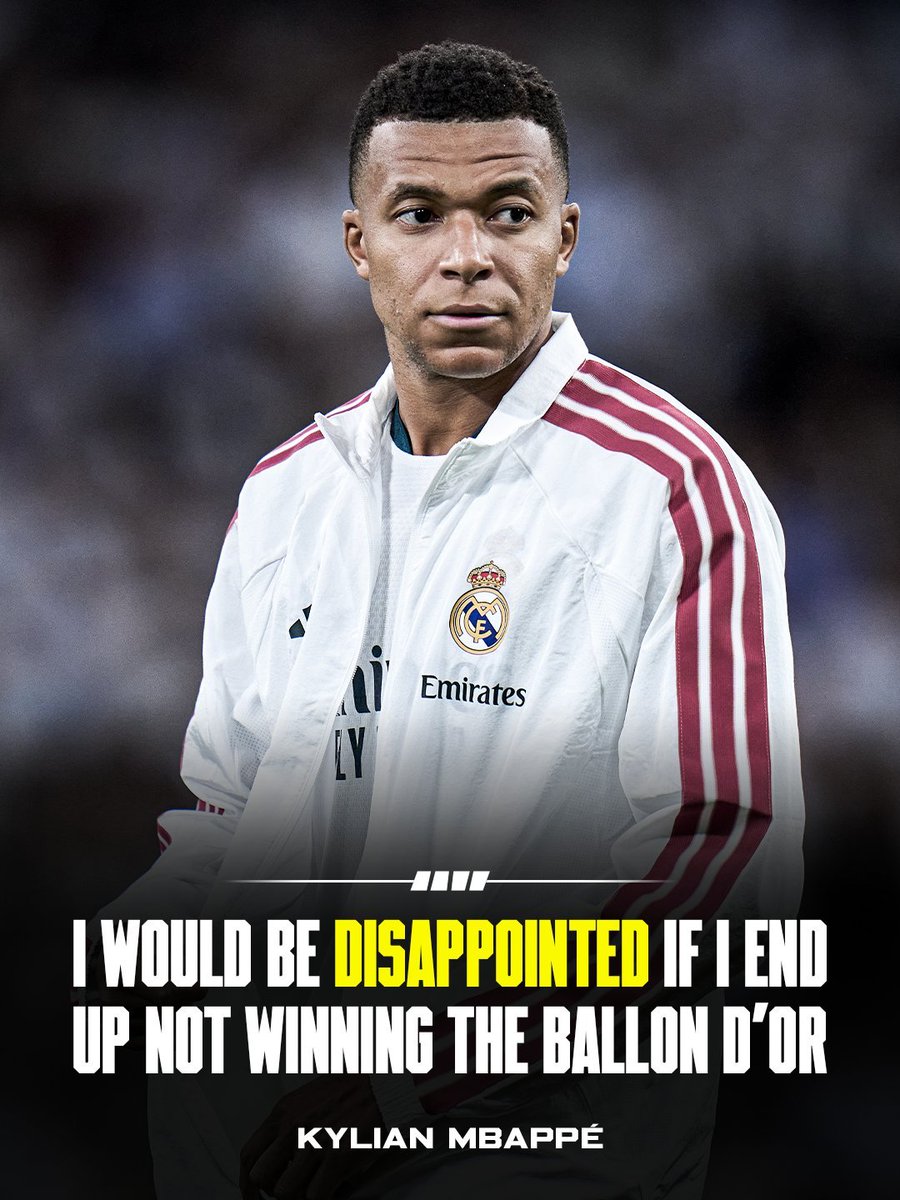 betfame1's tweet photo. 🌕🤞🏾 Mbappé on the Ballon d’Or: “I can really feel it’s a good year for me”.

“I would be DISAPPOINTED to not win it. When a competitor doesn’t win, he is DISAPPOINTED”.

“I am competitive!”, told RFI. https://t.co/ek0Oe8HpaE