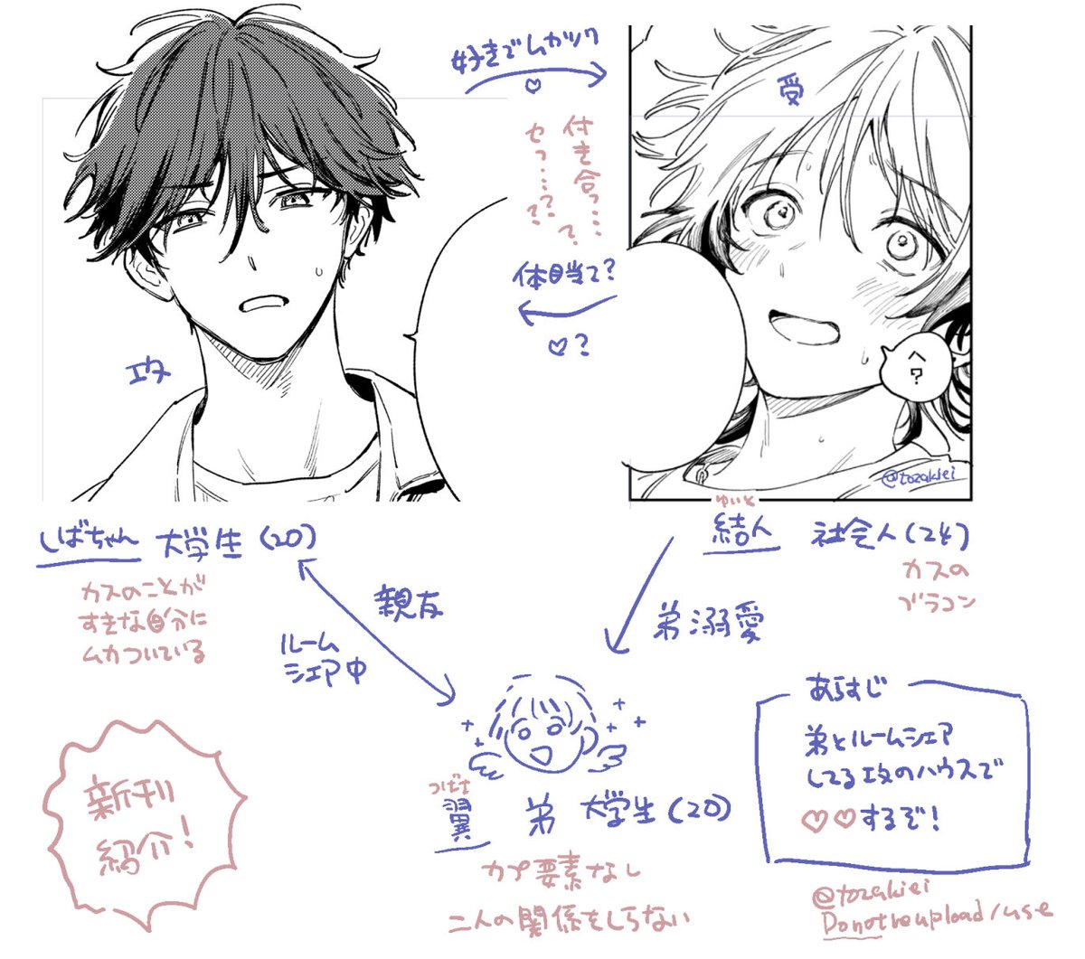 tozakiei's tweet photo. 【J庭60】G01b『tozapi』で参加します。
原稿遅すぎてまだ全然サンプル出せないので先に雑お品書きだけのせておきます！細部変更あるかもですが一旦こちらを参考になさって～！

ちゃんとしたお品書き出すの10月入ってからになるかもごめんなさい🙏 https://t.co/PKiA4BRrph