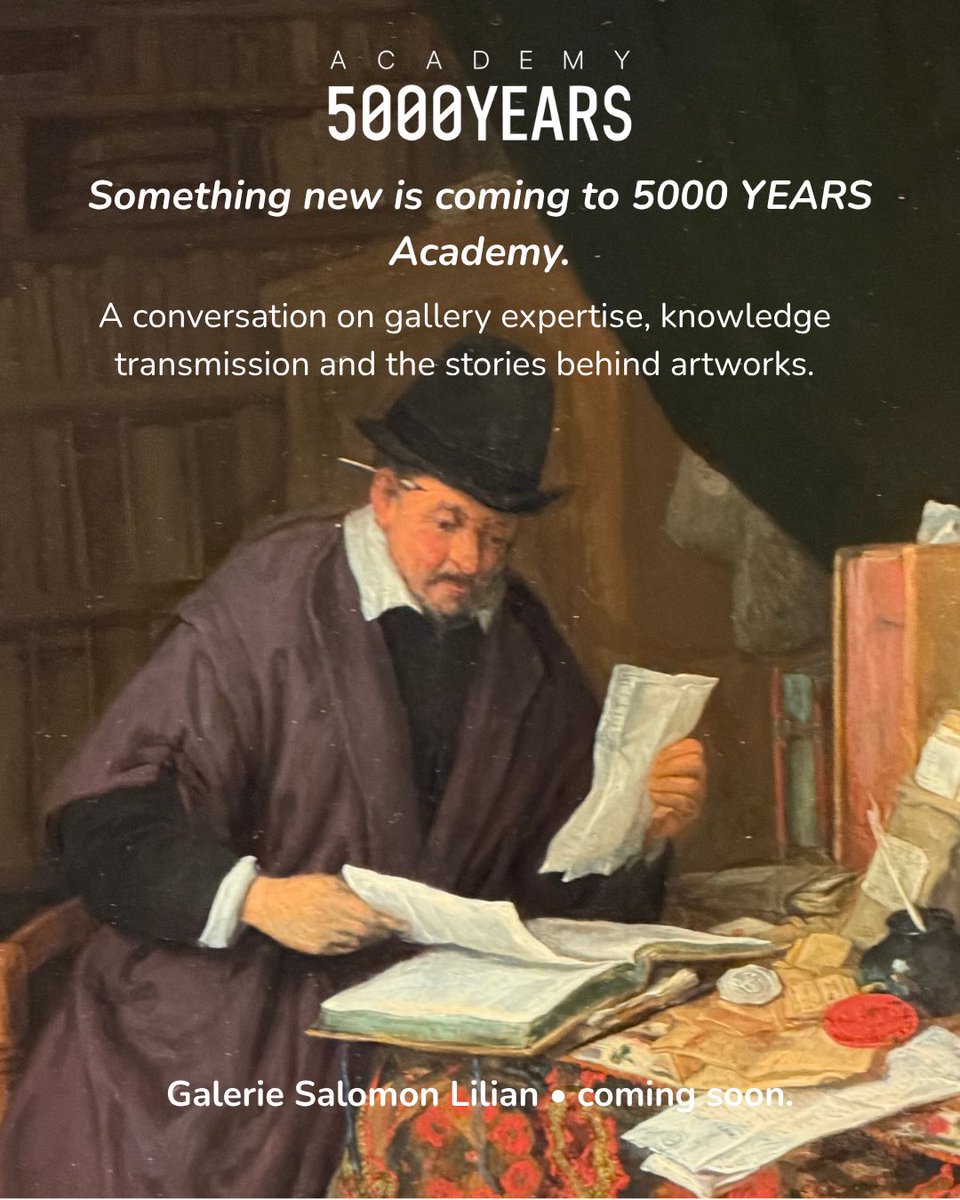 5000YEARS_art's tweet photo. Gallery expertise is built over decades but what happens when that knowledge isn’t transmitted?
A new conversation from 5000 YEARS Academy, exploring expertise, provenance and the stories behind artworks.
Featuring Galerie Salomon Lilian.
Coming soon.
#5000YEARS #ArtMarket https://t.co/rmFgPfYWSw