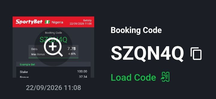 Alfredotipz0100's tweet photo. SZQN4Q

SportyBet https://t.co/2OHXfGL6pW