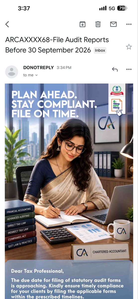 ParodyGst's tweet photo. My ques to everyone who is saying why CAs are demanding extension it is responsibility of business man then why @IncomeTaxIndia is sending mail to CA to file audit reports ? Why always CAs and honest tax payer get harassed.
#extendtaxauditdate #extendTARdate immediately https://t.co/mMKogOM9WX