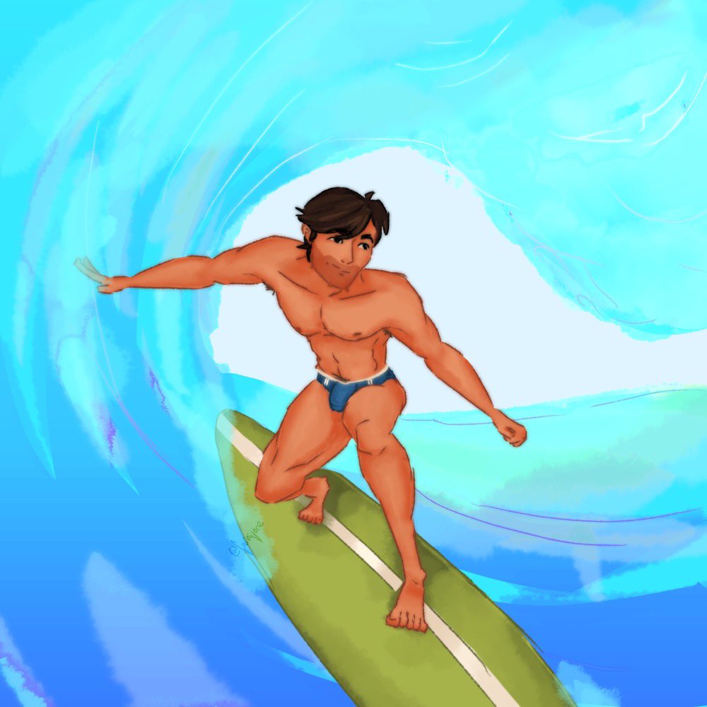 Cainivore's tweet photo. Sam goes surfing 

I can’t do backgrounds
#dctwt #disventurecamp #disventurecampsam https://t.co/5o9JDin9Cx