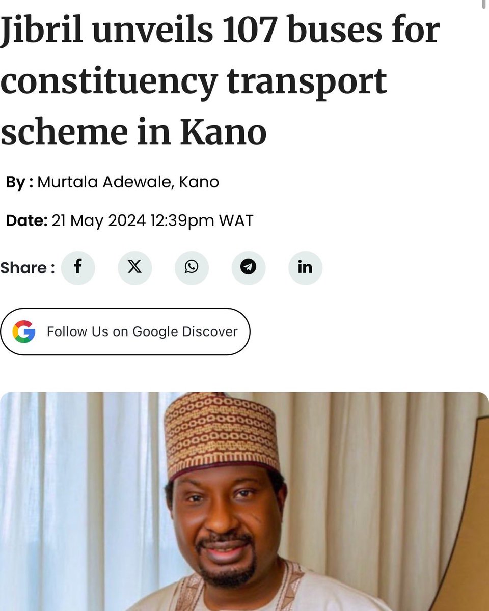 FYL_NG's tweet photo. KNOW YOUR LEADER
Sen. Barau I. Jibrin, Deputy Senate President, Kano North (APC).
On record: sponsored the Bichi university bill, leads Senate Appropriations Committee. Healthcare/youth claims per his own platform https://t.co/I2fWGajImT