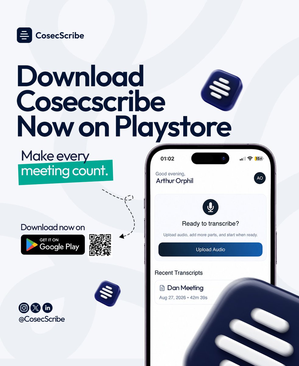 CosecScribe's tweet photo. If your current minute-taking system is:

🎙️ Record meeting
📝 Take notes
🎧 Replay recording
⌨️ Type everything
🔍 Cross-check
📝 Rewrite
😩 Repeat
You might want to try @CosecScribe. #CosecScribe https://t.co/0Xg9tRd909