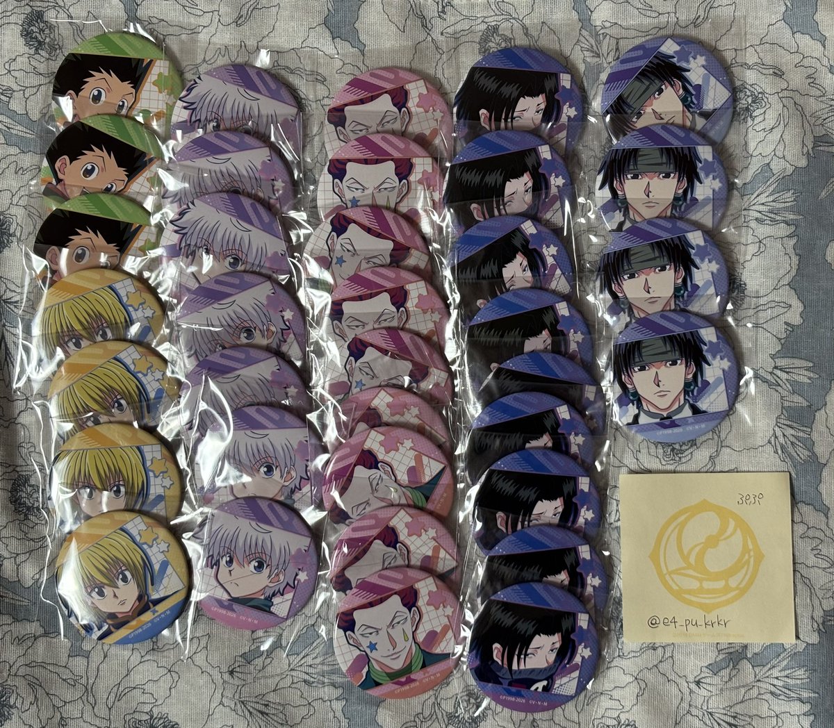 e4_pu_krkr's tweet photo. 【交換】HUNTER×HUNTER ハンターハンター スタイルアップシリーズ 缶バッジ
譲)ゴン キルア クラピカ ヒソカ クロロ フェイタン
求)イルミ
よろしくお願いいたします。 https://t.co/lagb21Yk45