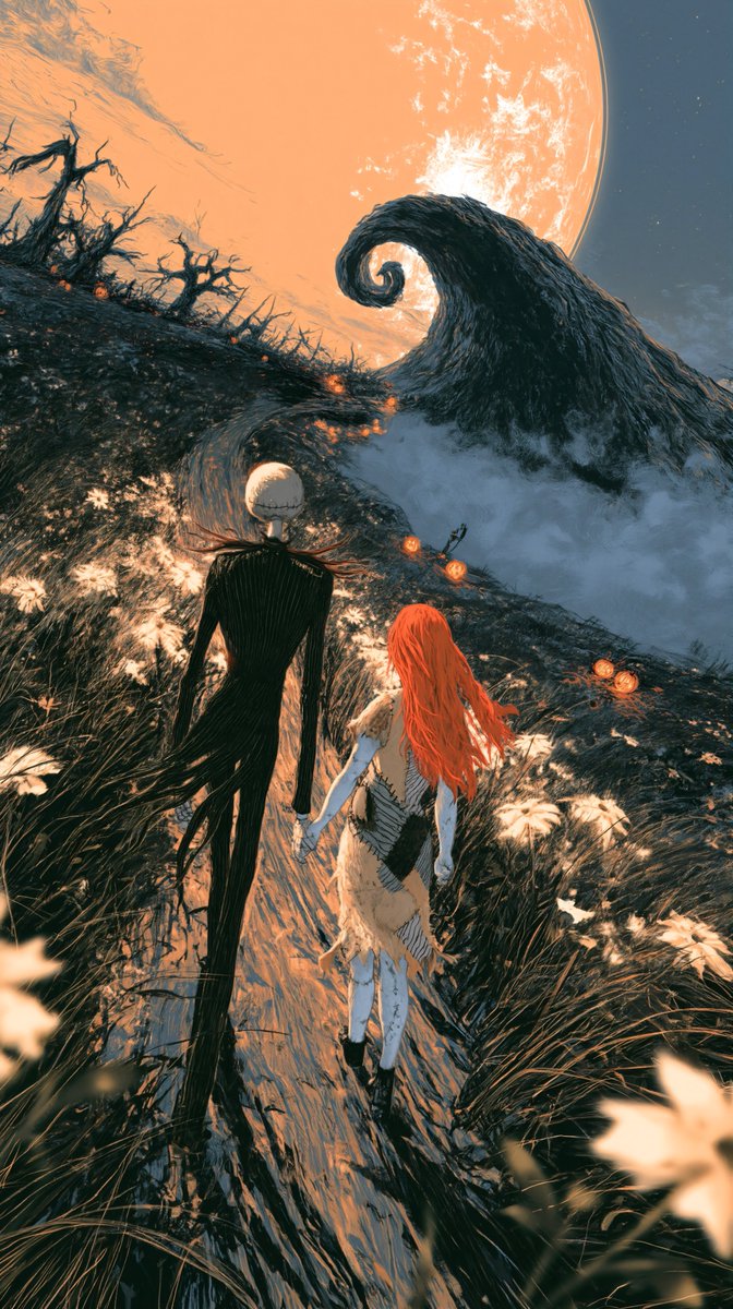 Classisco123's tweet photo. Jack Skellington and Sally HD Wallpaper 🎃 https://t.co/DHtsv5875i
