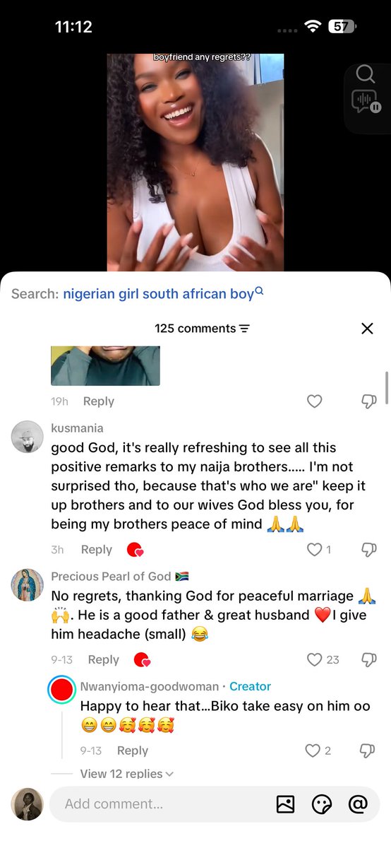 UchePOkoye's tweet photo. So this woman is asking her fellow South Africans their experience marrying Nigerian men.

Read the comments. https://t.co/shdhuuyVh5