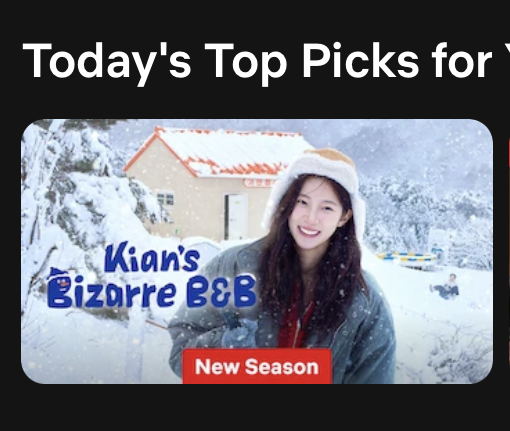 swanjooha's tweet photo. kazuha on both the hero banner and the show thumbnail 🥹

KAZUHA NETFLIX DEBUT 
KAZUHA ON KIAN BIZARRE 
#KAZUHAxKianBizarre https://t.co/sOvNR84PJp