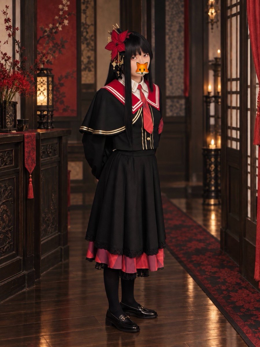 Doppel_IrohaN's tweet photo. 連休は写真撮ってもらった～
まのさばの二階堂ヒロちゃんの衣装をGET！
黒赤セーラーいいよね…
あとウィッグが長いと大変すぎると学んだよ…
ちなアンアンちゃんすき
※背景はAIにおまかせした
#女装子 #女装 #コスプレ #男の娘 https://t.co/FICq7wWiKq