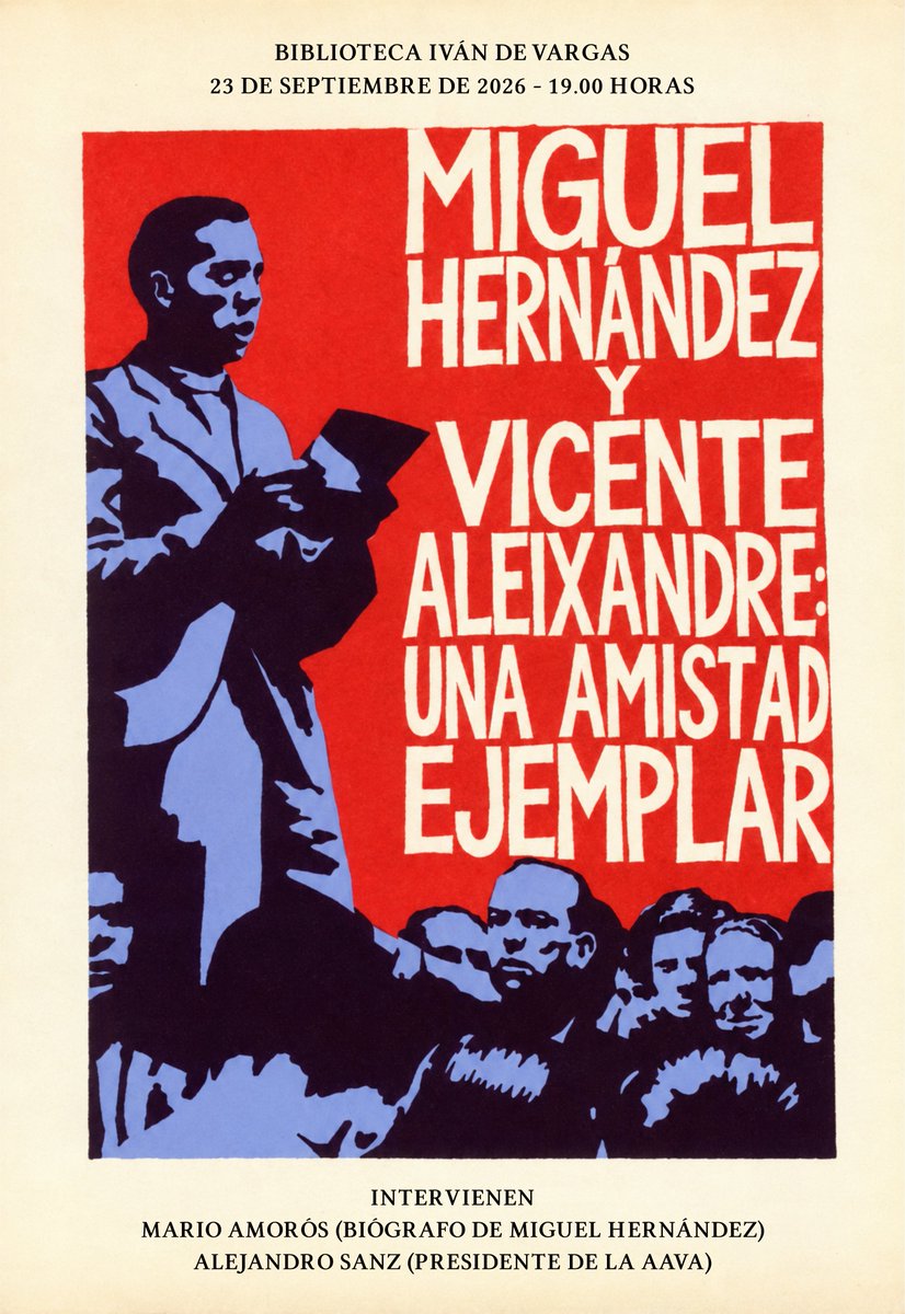 AleixandreMerlo's tweet photo. Mañana a las 19.00 horas, en la Biblioteca Iván Vargas de Madrid, Miguel Hernández y Vicente Aleixandre volverán a encontrarse con motivo de la publicación por @AkalEditor de la magnífica biografía de @MarioAmoros1973 «Un poeta en la historia. Vida de Miguel Hernández». https://t.co/8iYn2OZw1g
