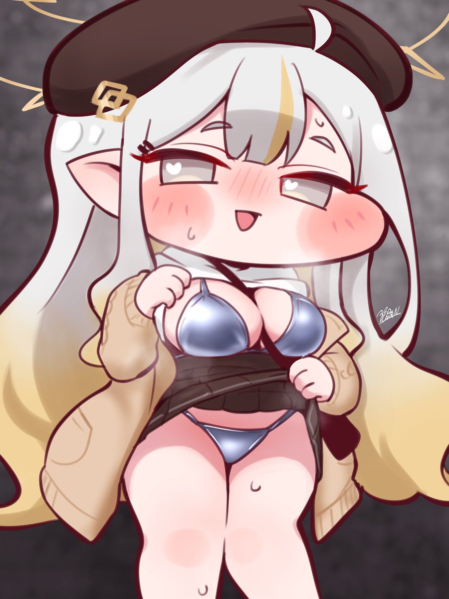 Namioka_R18's tweet photo. シルバービキニウィークなので着込んだ銀ビキニを見せてくれるリニュア……♥️ https://t.co/hhKlVysVMM