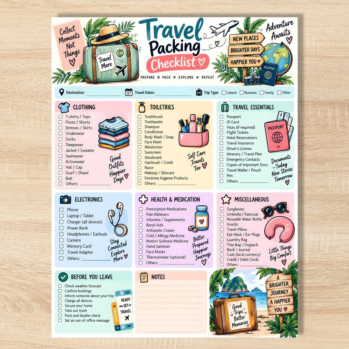 artisianaurast's tweet photo. βοΈπ§³ Pack Smart. Travel Happy! π
Never forget the essentials! β
π§³ Clothes | π§΄ Toiletries | π± Electronics | π Health | π Travel Docs
π 8.5Γ11" Printable Travel Packing Checklist
π Plan your trip with less stress! β€οΈ
#TravelPlanner #PackingChecklist #DigitalDownload https://t.co/mLWrzxSzfy