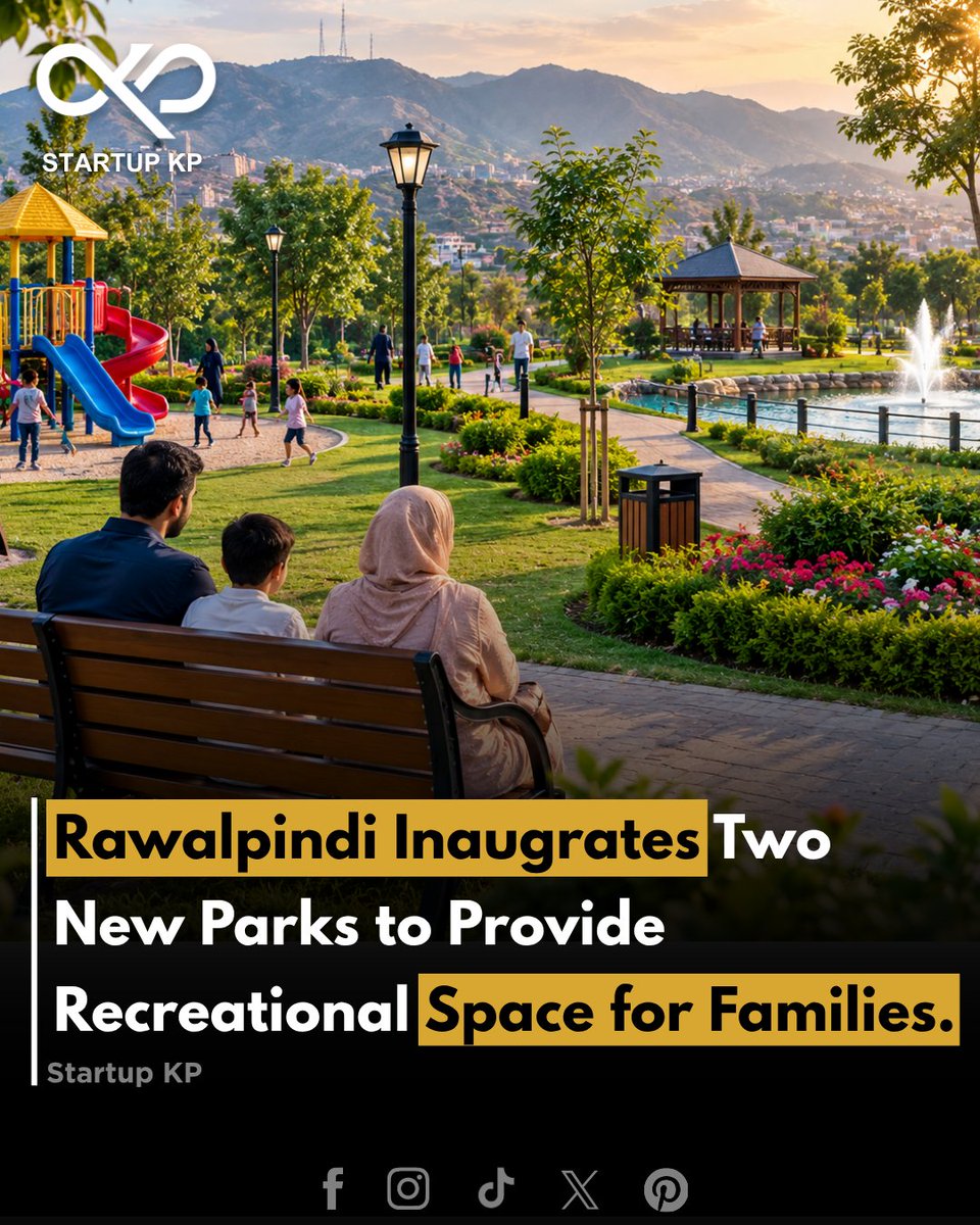 theStartupkp's tweet photo. Rawalpindi has inaugurated Allama Iqbal Park and Milad Park, adding new recreational spaces for residents of the city.
#startup #thestartupkp #startupkp #Rawalpindi #pakistannewstoday #publicparks #FamilyRecreation #CityDevelopment #PakistanUpdates https://t.co/E0NaAGYB91