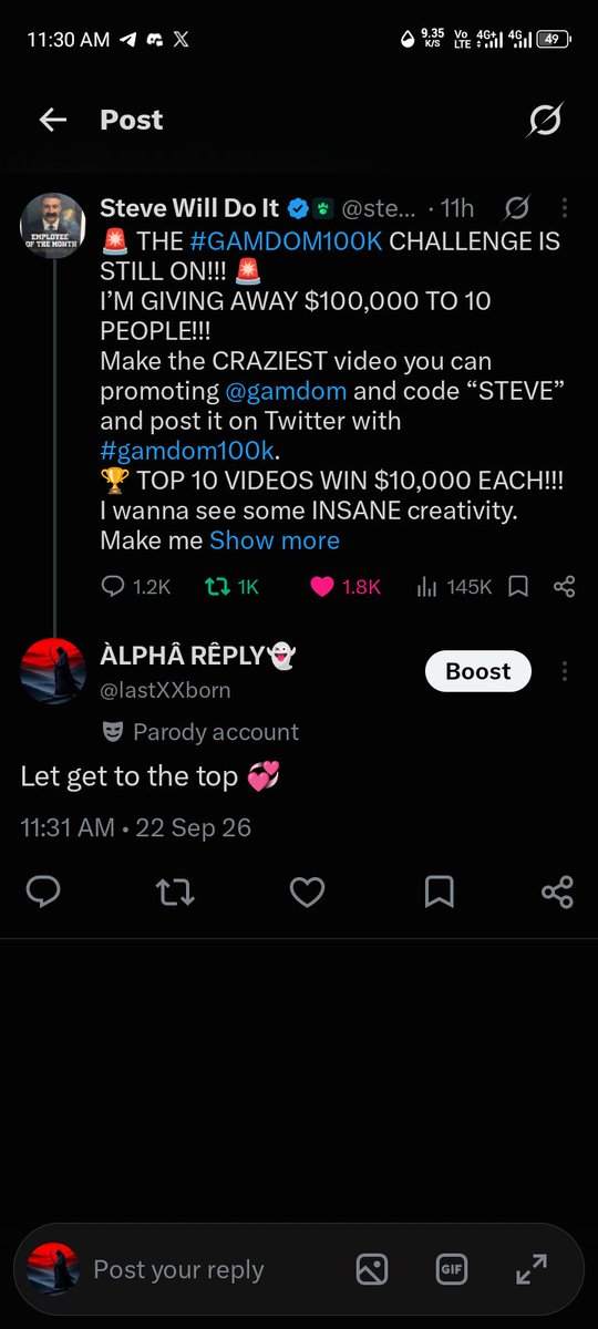 lastXXborn's tweet photo. @stevewilldoit @kingadukes m not sure you’ve noticed me , but trust me I am always active and notis never went off , I’m not different from other reply bros , but winning this time around would really help my life as I am the lowest point rn.

Thank you❤️

Gamdom - TerryScott01 🧐 https://t.co/d0ReBQUcIW