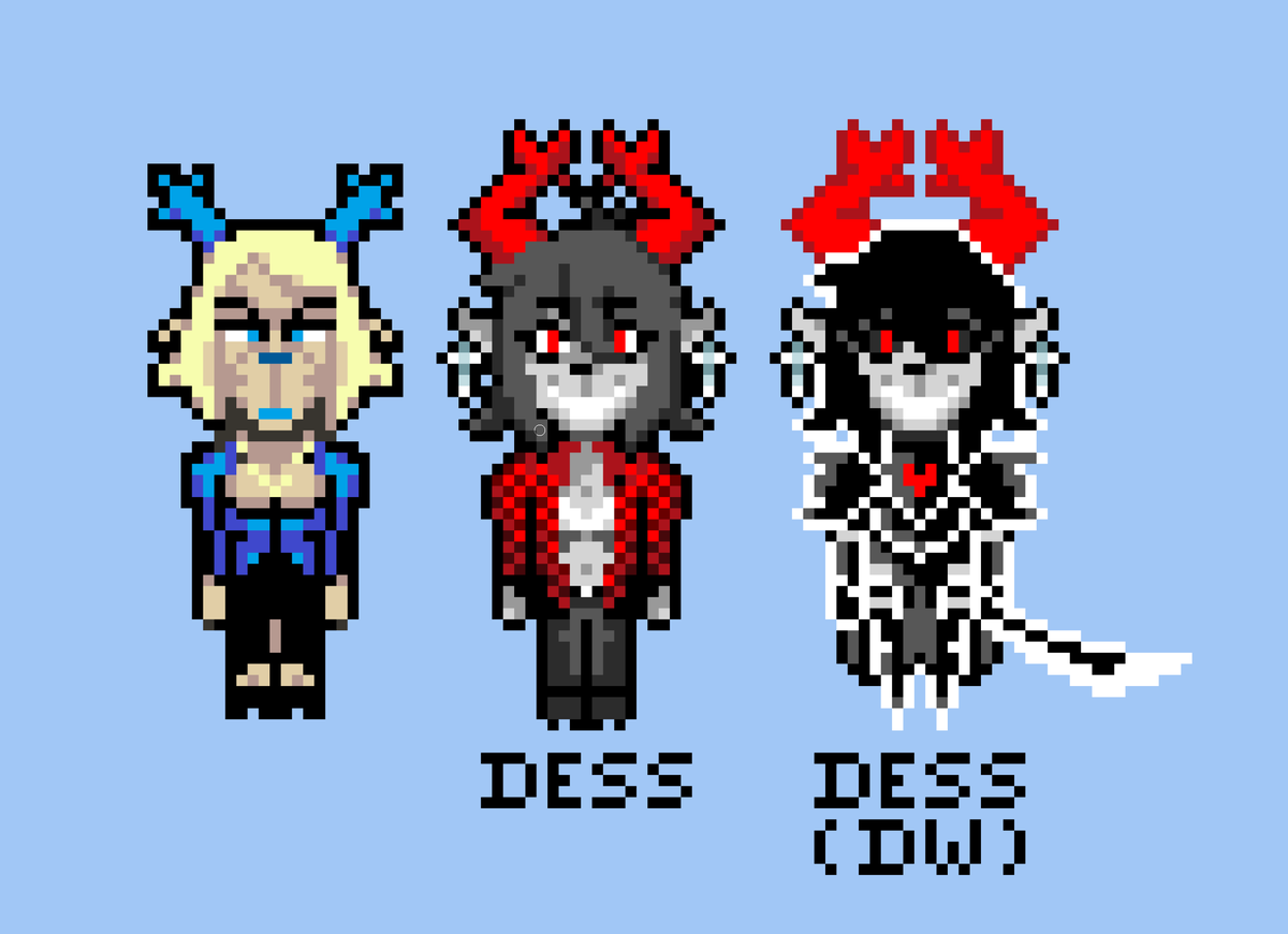 Cowctus's tweet photo. Dess sprites.
(Used Carol as a guide) https://t.co/wQBCGRDJZp
